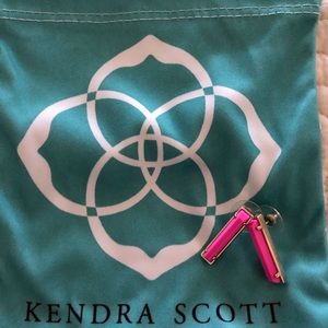 Levi Earrings Hot Pink in Gold Frame